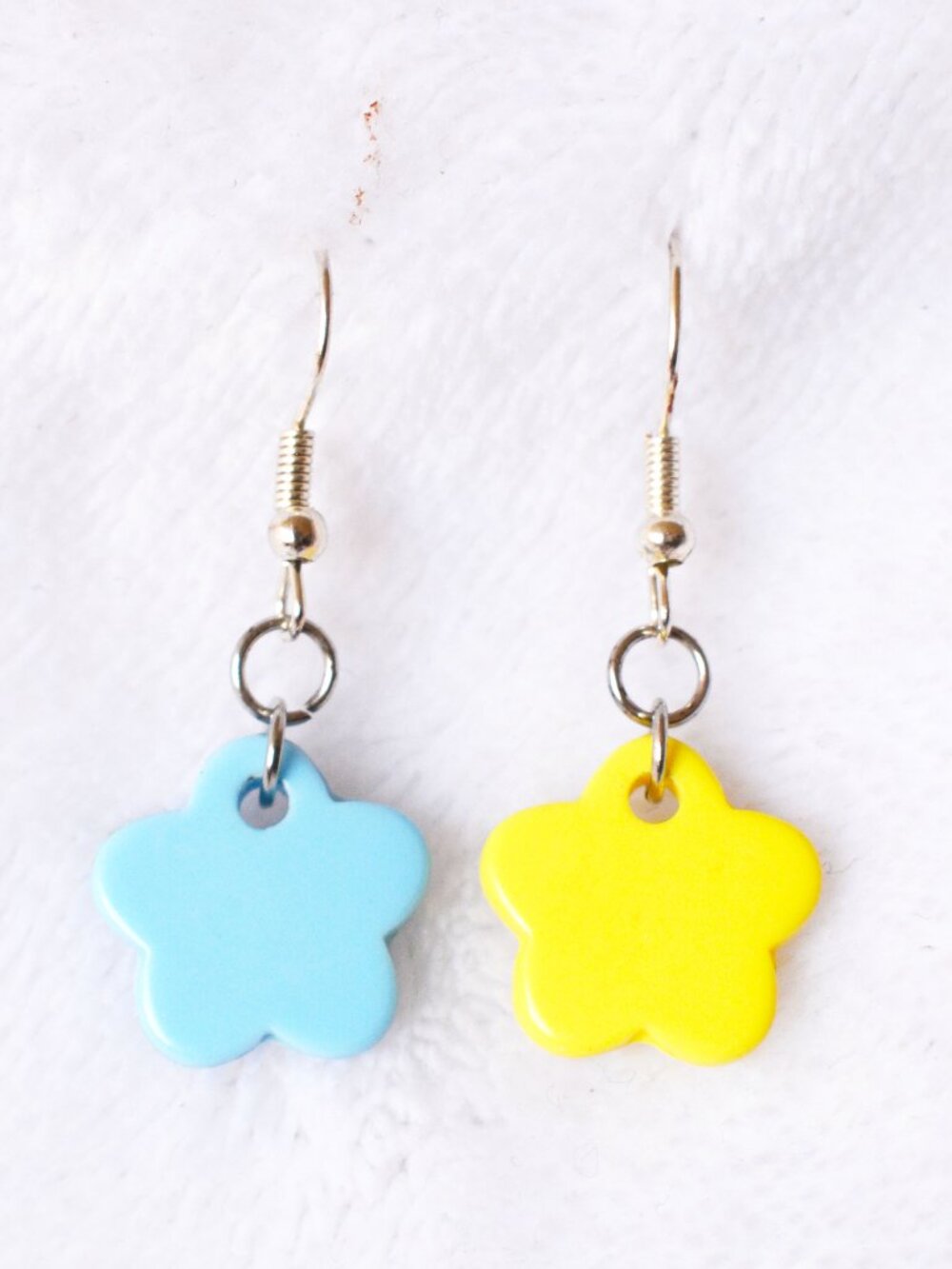 Pastel Flower Dangle Earrings Mismatched Jewelry